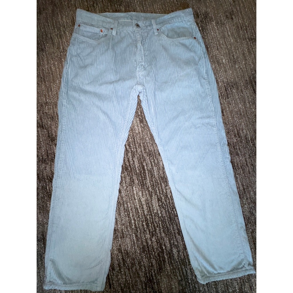 Levi's 559 Relaxed Straight Corduroy Pants W36 L30 Light Blue 100% Cotton